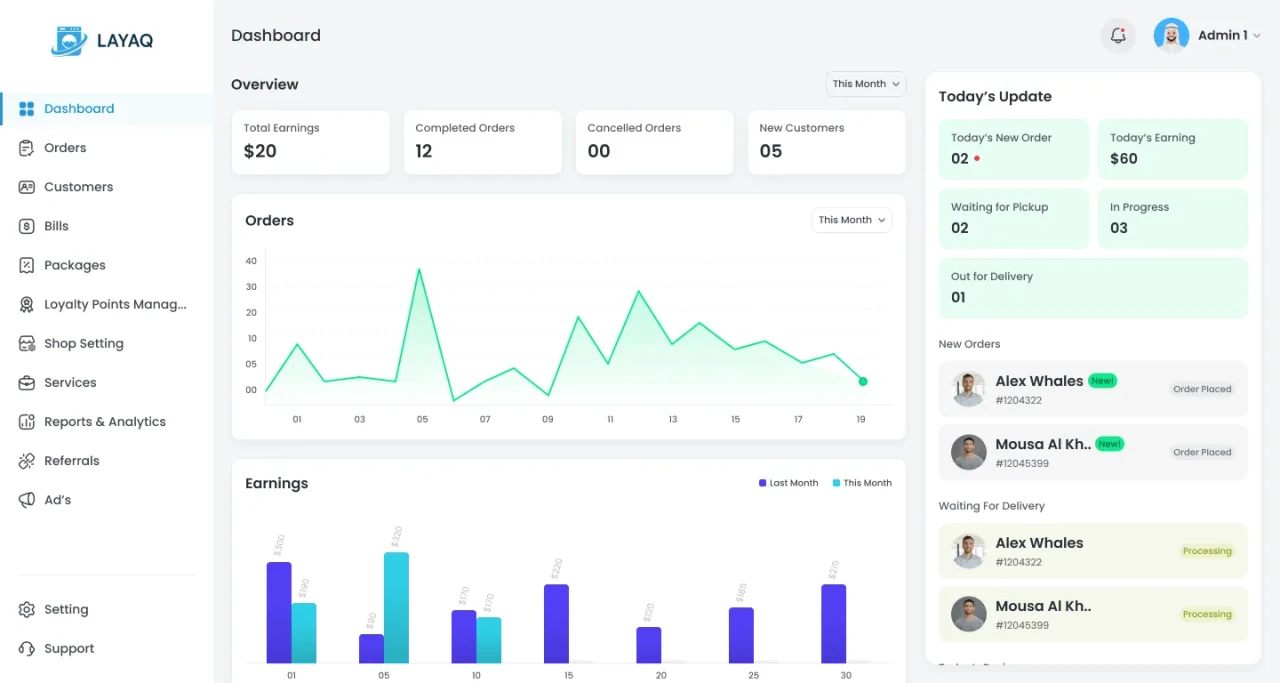 Tasbeen: Laundry Management System screenshot 1