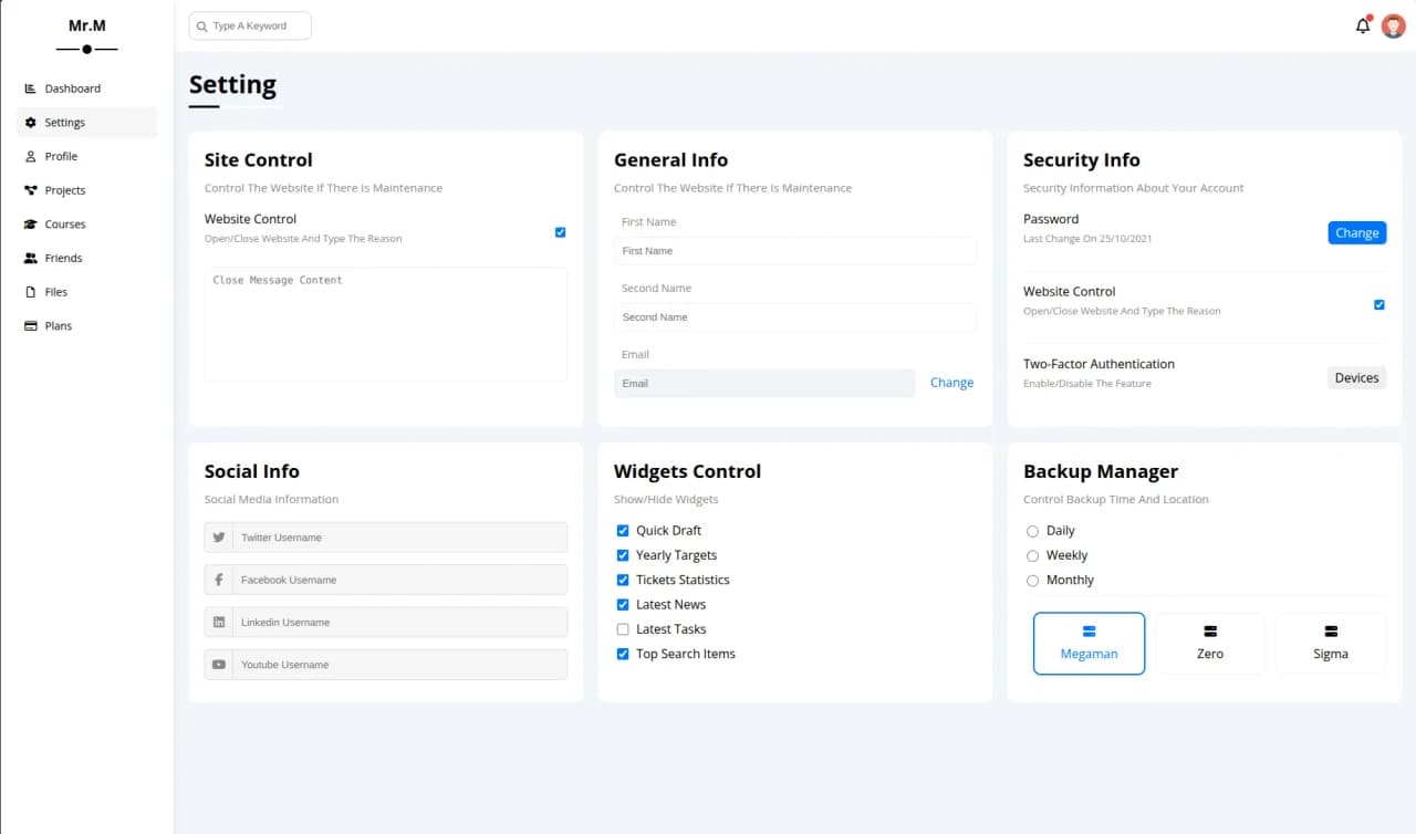 Full Functional Dashboard Design screenshot 2